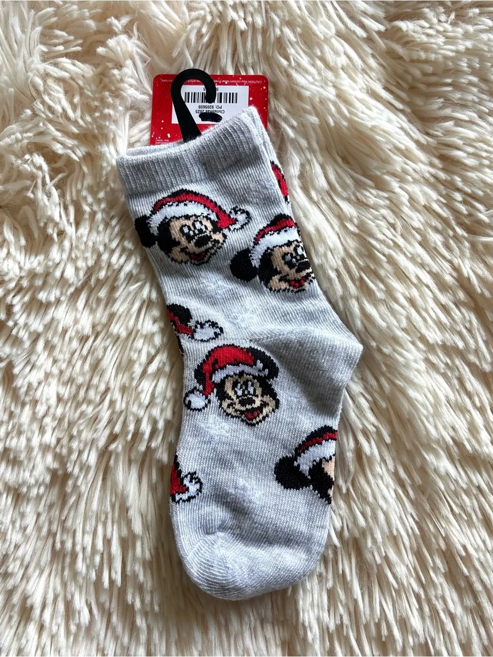 Disney Mickey Mouse Santa Christmas Crew Socks NWT